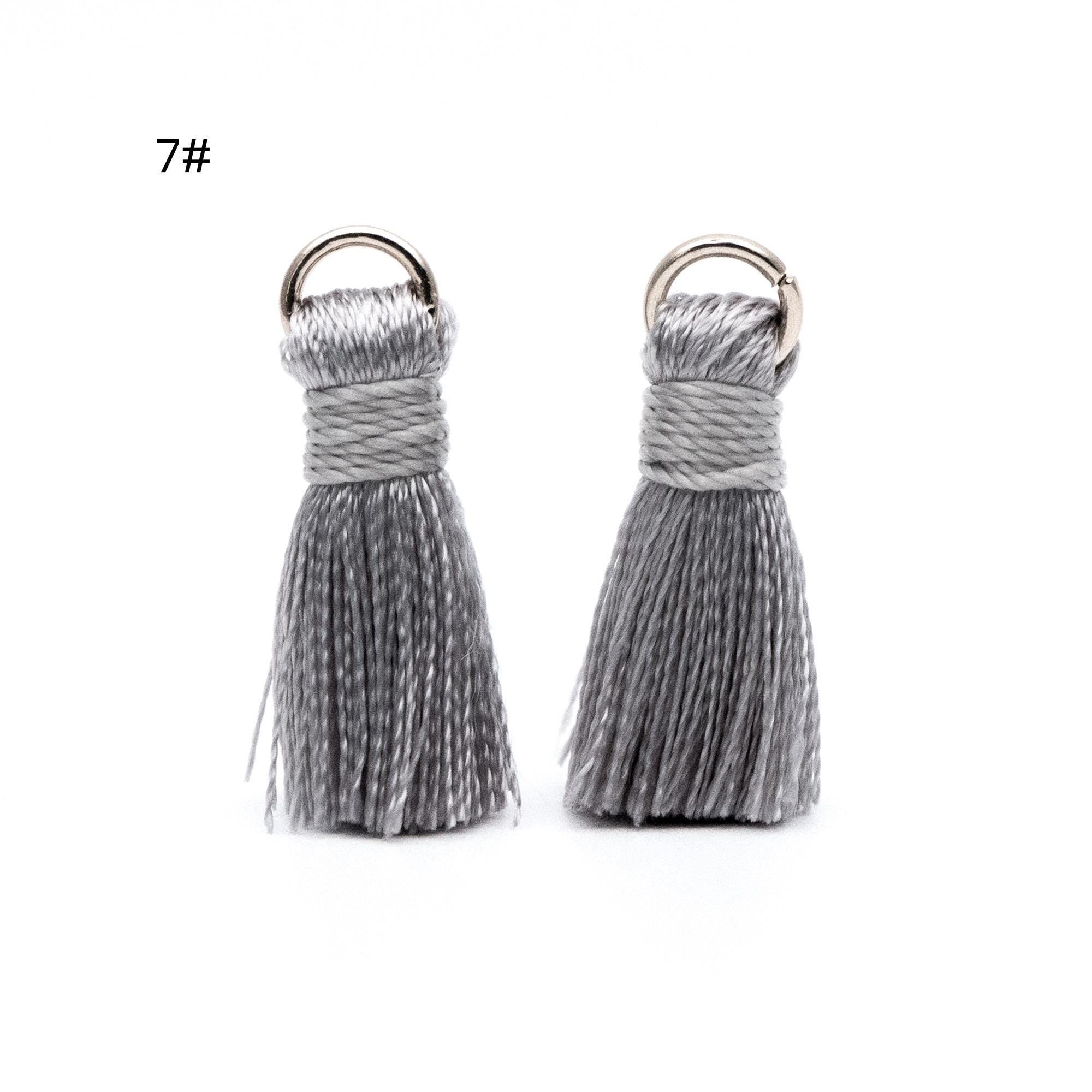 10pcs Silk Tassels, Silky Tassels Wholesale, 24mm Small Tassel Charms, (FB-032)
